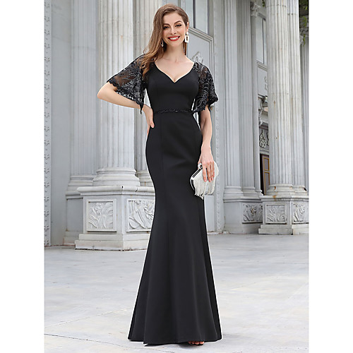 Mermaid / Trumpet Elegant Vintage Party Wear Formal Evening Dress V Neck Half Sleeve Floor Length Jersey with Sequin 2021
Mermaid / Trumpet Elegant Vintage Party Wear Formal Evening Dress V Neck Half Sleeve Floor Length Jersey with Sequin 2021