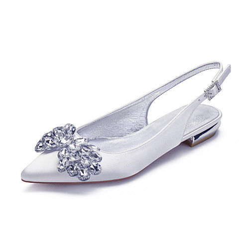 Women's Wedding Shoes Flat Heel Pointed Toe Classic Sweet Wedding Party & Evening Satin Crystal Bowknot Solid Colored Summer White Black Purple
Women's Wedding Shoes Flat Heel Pointed Toe Classic Sweet Wedding Party & Evening Satin Crystal Bowknot Solid Colored Summer White Black Purple
