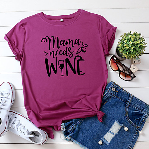 Women's T shirt Graphic Text Letter Print Round Neck Tops 100% Cotton Basic Basic Top White Yellow Blushing Pink
Women's T shirt Graphic Text Letter Print Round Neck Tops 100% Cotton Basic Basic Top White Yellow Blushing Pink