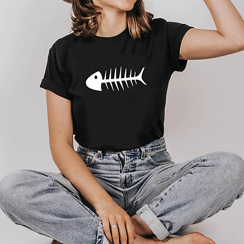 Women's T-shirt Animal Print Round Neck Tops 100% Cotton Basic Basic Top White Black Yellow
Women's T-shirt Animal Print Round Neck Tops 100% Cotton Basic Basic Top White Black Yellow