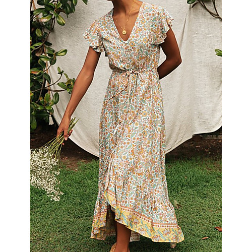 Women's A Line Dress Maxi long Dress Rainbow Short Sleeve Floral Summer V Neck Hot Boho 2021 S M L XL
Women's A Line Dress Maxi long Dress Rainbow Short Sleeve Floral Summer V Neck Hot Boho 2021 S M L XL