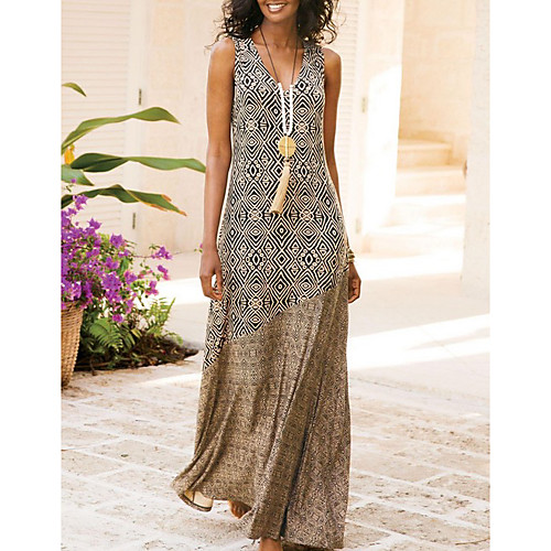 Women's A Line Dress Maxi long Dress Black Blue Khaki Sleeveless Print Summer V Neck Work 2021 S M L XL XXL 3XL
Women's A Line Dress Maxi long Dress Black Blue Khaki Sleeveless Print Summer V Neck Work 2021 S M L XL XXL 3XL