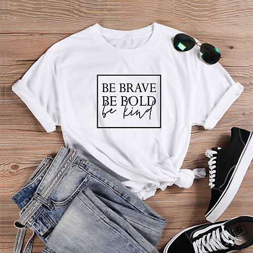 Women's T-shirt Graphic Prints Letter Print Round Neck Tops Slim 100% Cotton Basic Basic Top White Black Purple
Women's T-shirt Graphic Prints Letter Print Round Neck Tops Slim 100% Cotton Basic Basic Top White Black Purple