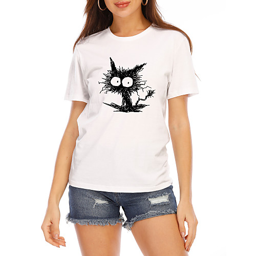 Women's T-shirt Graphic Prints Round Neck Tops Slim 100% Cotton Basic Top White
Women's T-shirt Graphic Prints Round Neck Tops Slim 100% Cotton Basic Top White
