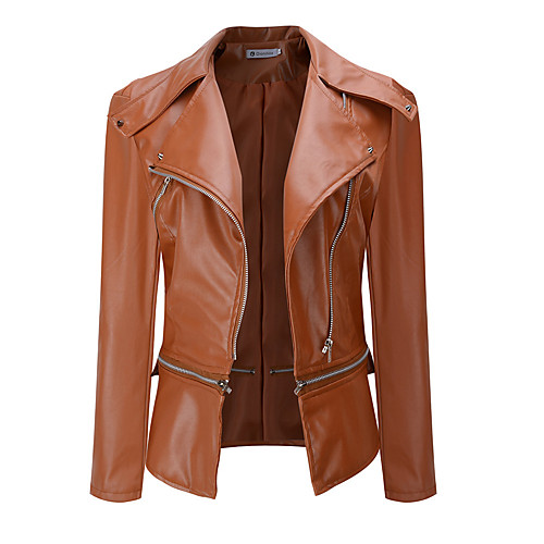 Women's Solid Colored Fall & Winter Faux Leather Jacket Regular Work Long Sleeve PU Coat Tops Black
Women's Solid Colored Fall & Winter Faux Leather Jacket Regular Work Long Sleeve PU Coat Tops Black