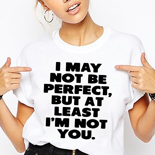 Women's T-shirt Graphic Prints Letter Print Round Neck Tops Slim 100% Cotton Basic Basic Top White Black Light gray
Women's T-shirt Graphic Prints Letter Print Round Neck Tops Slim 100% Cotton Basic Basic Top White Black Light gray