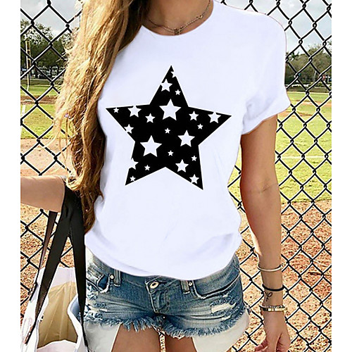 Women's T shirt Graphic Prints Round Neck Tops 100% Cotton Basic Top White
Women's T shirt Graphic Prints Round Neck Tops 100% Cotton Basic Top White
