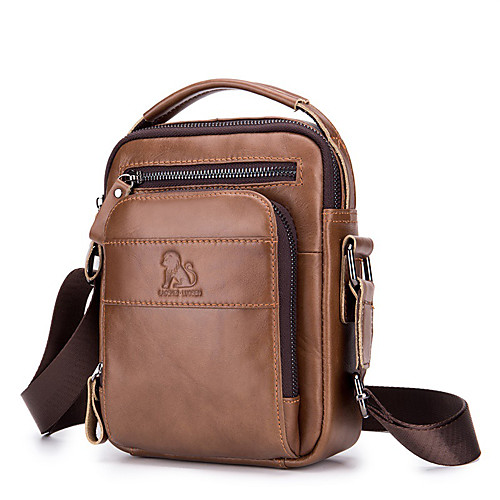 Men's Bags Nappa Leather Shoulder Messenger Bag Crossbody Bag Zipper Daily Office & Career Dark Brown Black Brown
Men's Bags Nappa Leather Shoulder Messenger Bag Crossbody Bag Zipper Daily Office & Career Dark Brown Black Brown