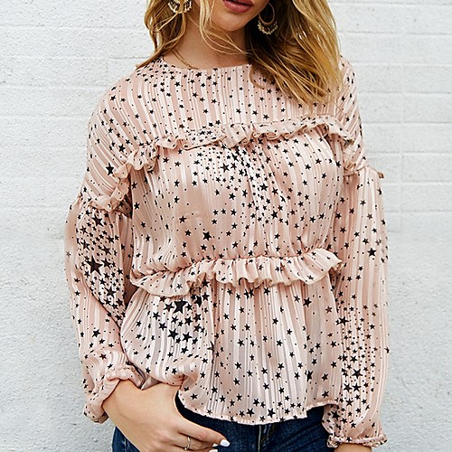 Women's Blouse Shirt Galaxy Long Sleeve Round Neck Tops Basic Top White Black Blushing Pink
Women's Blouse Shirt Galaxy Long Sleeve Round Neck Tops Basic Top White Black Blushing Pink