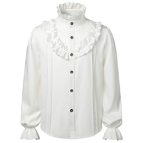 Men's Shirt Solid Colored Pleated Ruffle Long Sleeve Party Tops Elegant Vintage White Black / Halloween
Men's Shirt Solid Colored Pleated Ruffle Long Sleeve Party Tops Elegant Vintage White Black / Halloween