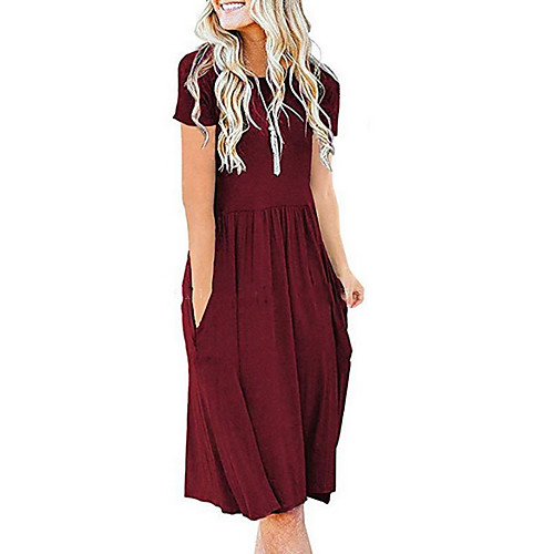 Women's A Line Dress Short Mini Dress Black Blue Wine Gray Short Sleeve Solid Color Summer Round Neck Hot Casual 2021 S M L XL XXL
Women's A Line Dress Short Mini Dress Black Blue Wine Gray Short Sleeve Solid Color Summer Round Neck Hot Casual 2021 S M L XL XXL