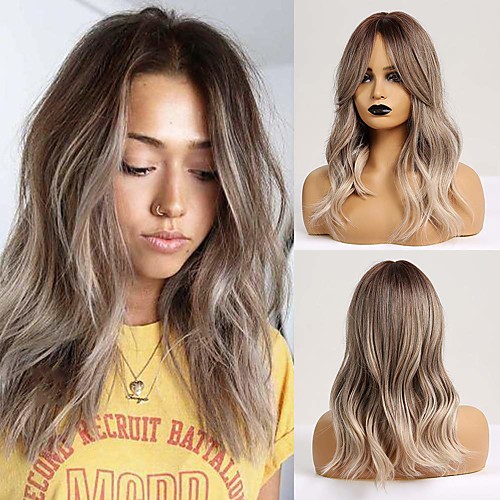 Synthetic Wig Wavy Middle Part Wig Long Blonde Ombre Brown Synthetic Hair 22 inch Women's Party Fashion Comfortable Brown / Ombre Hair
Synthetic Wig Wavy Middle Part Wig Long Blonde Ombre Brown Synthetic Hair 22 inch Women's Party Fashion Comfortable Brown / Ombre Hair