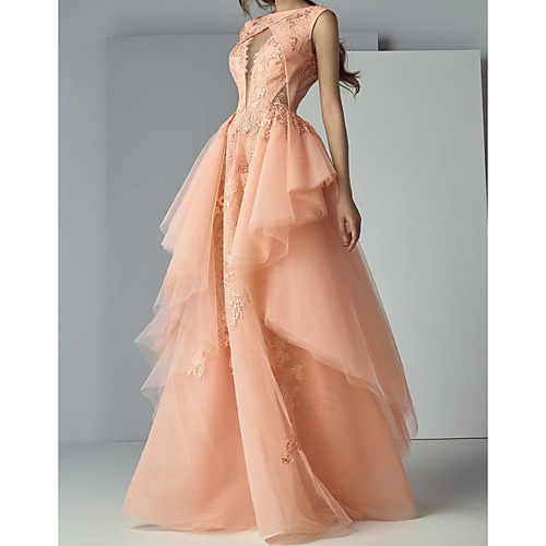 A-Line Beautiful Back Floral Engagement Formal Evening Dress Jewel Neck Sleeveless Floor Length Tulle with Tier Appliques 2021
A-Line Beautiful Back Floral Engagement Formal Evening Dress Jewel Neck Sleeveless Floor Length Tulle with Tier Appliques 2021