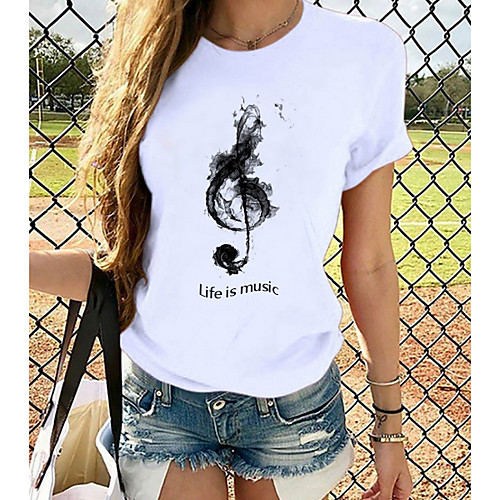 Women's T-shirt Graphic Prints Round Neck Tops Loose 100% Cotton Basic Basic Top White Red Light gray
Women's T-shirt Graphic Prints Round Neck Tops Loose 100% Cotton Basic Basic Top White Red Light gray