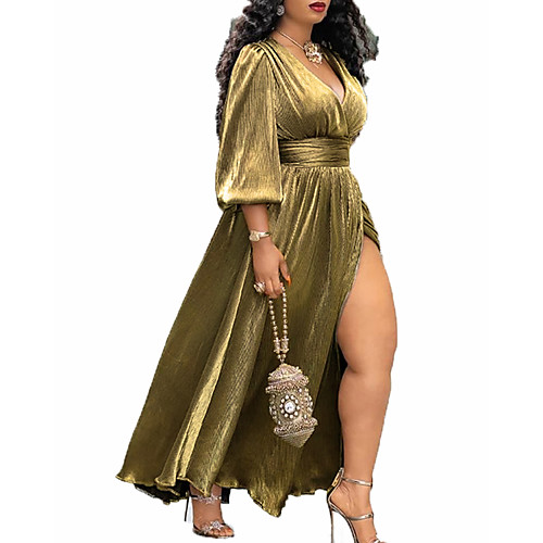 A-Line Plus Size Elegant Party Wear Prom Dress V Neck 3/4 Length Sleeve Floor Length Satin with Sash / Ribbon Bow(s) Pleats 2021
A-Line Plus Size Elegant Party Wear Prom Dress V Neck 3/4 Length Sleeve Floor Length Satin with Sash / Ribbon Bow(s) Pleats 2021