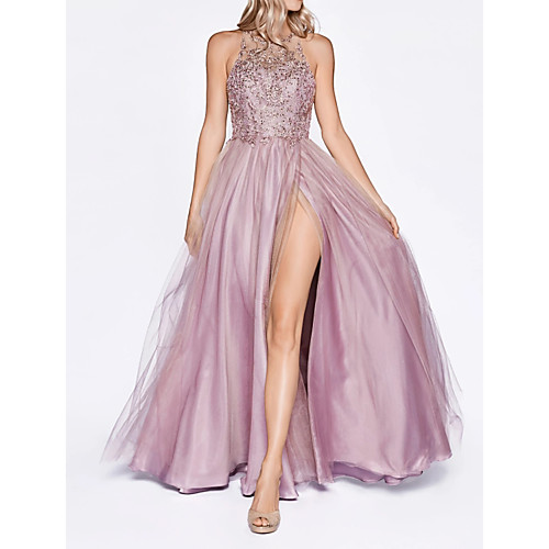 A-Line Beautiful Back Sexy Engagement Formal Evening Dress Halter Neck Sleeveless Floor Length Lace Tulle with Crystals Split 2021
A-Line Beautiful Back Sexy Engagement Formal Evening Dress Halter Neck Sleeveless Floor Length Lace Tulle with Crystals Split 2021