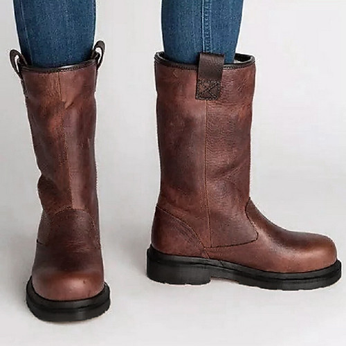 Women's Boots Snow Boots Flat Heel Round Toe Mid Calf Boots Casual Vintage Daily PU Solid Colored Brown / Mid-Calf Boots
Women's Boots Snow Boots Flat Heel Round Toe Mid Calf Boots Casual Vintage Daily PU Solid Colored Brown / Mid-Calf Boots