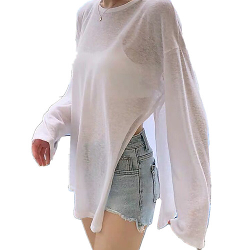 Women's T shirt Tee / T-shirt White Pure Color Oversized High Split Crew Neck Cotton Plain Cute Sport Athleisure T Shirt Long Sleeve Lightweight Breathable Soft Yoga Exercise & Fitness Everyday Use
Women's T shirt Tee / T-shirt White Pure Color Oversized High Split Crew Neck Cotton Plain Cute Sport Athleisure T Shirt Long Sleeve Lightweight Breathable Soft Yoga Exercise & Fitness Everyday Use