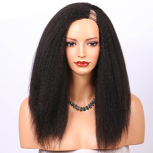 Remy Human Hair Wig Long kinky Straight U Part Natural Fashion For Black Women U Part Brazilian Hair Women's Natural Black #1B 8 inch 10 inch 12 inch 
Remy Human Hair Wig Long kinky Straight U Part Natural Fashion For Black Women U Part Brazilian Hair Women's Natural Black #1B 8 inch 10 inch 12 inch
