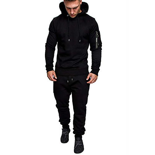 Men's Activewear Set Solid Colored Hooded Basic Hoodies Sweatshirts Black Green Light gray
Men's Activewear Set Solid Colored Hooded Basic Hoodies Sweatshirts Black Green Light gray