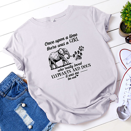 Women's T-shirt Animal Letter Print Round Neck Tops 100% Cotton Basic Basic Top White Black Yellow
Women's T-shirt Animal Letter Print Round Neck Tops 100% Cotton Basic Basic Top White Black Yellow