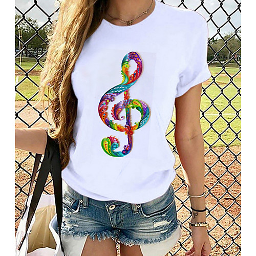 Women's T-shirt Graphic Prints Round Neck Tops Slim 100% Cotton Basic Top White
Women's T-shirt Graphic Prints Round Neck Tops Slim 100% Cotton Basic Top White