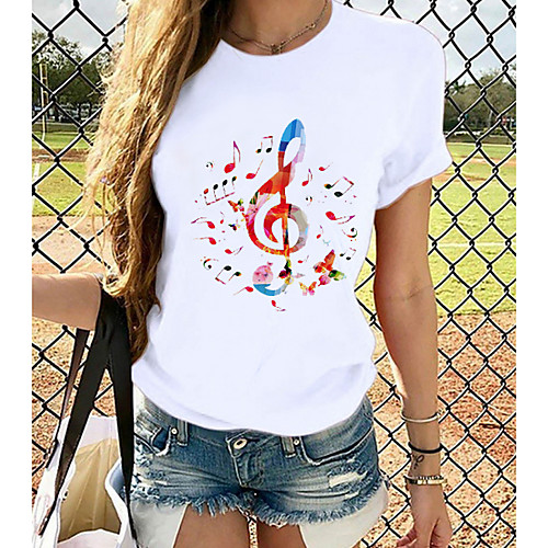 Women's T-shirt Graphic Prints Round Neck Tops Slim 100% Cotton Basic Top White
Women's T-shirt Graphic Prints Round Neck Tops Slim 100% Cotton Basic Top White