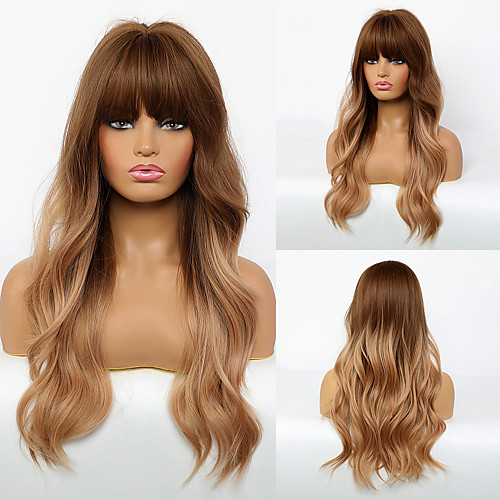Synthetic Wig Body Wave Neat Bang Wig Long Synthetic Hair 24 inch Women's Fashionable Design Women Color Gradient Blonde
Synthetic Wig Body Wave Neat Bang Wig Long Synthetic Hair 24 inch Women's Fashionable Design Women Color Gradient Blonde