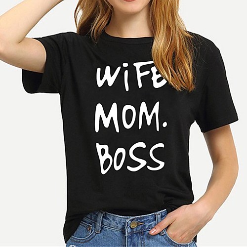 Women's Mom T-shirt Letter Print Round Neck Tops 100% Cotton Basic Basic Top White Black Yellow
Women's Mom T-shirt Letter Print Round Neck Tops 100% Cotton Basic Basic Top White Black Yellow