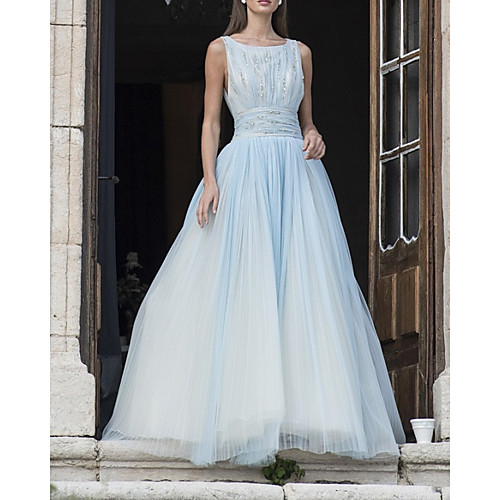A-Line Color Block Sparkle Engagement Prom Dress Boat Neck Sleeveless Floor Length Tulle with Crystals 2021
A-Line Color Block Sparkle Engagement Prom Dress Boat Neck Sleeveless Floor Length Tulle with Crystals 2021