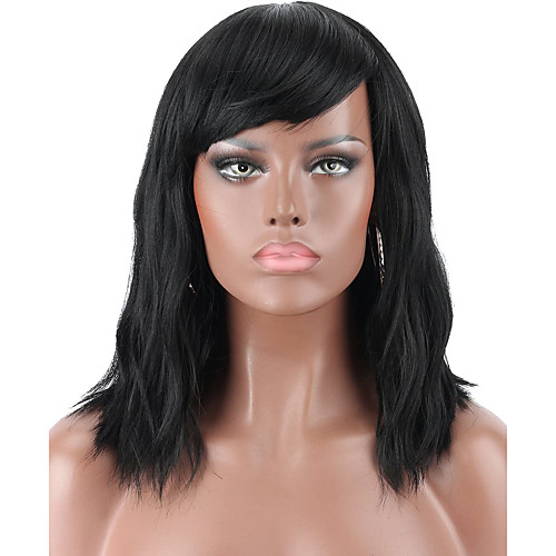 Synthetic Wig Curly With Bangs Wig Medium Length Dark Brown Blonde Natural Black Synthetic Hair 14 inch Women's Party New Arrival With Bangs Black
Synthetic Wig Curly With Bangs Wig Medium Length Dark Brown Blonde Natural Black Synthetic Hair 14 inch Women's Party New Arrival With Bangs Black