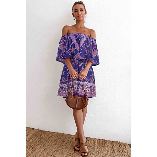 Women's Sundress Short Mini Dress Blue Purple Yellow Half Sleeve Print Print Summer Off Shoulder Boho 2021 S M L XL
Women's Sundress Short Mini Dress Blue Purple Yellow Half Sleeve Print Print Summer Off Shoulder Boho 2021 S M L XL