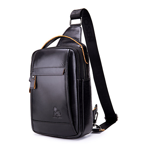 Men's Bags Nappa Leather Sling Shoulder Bag Chest Bag Zipper Holiday Outdoor 2021 Black Coffee
Men's Bags Nappa Leather Sling Shoulder Bag Chest Bag Zipper Holiday Outdoor 2021 Black Coffee