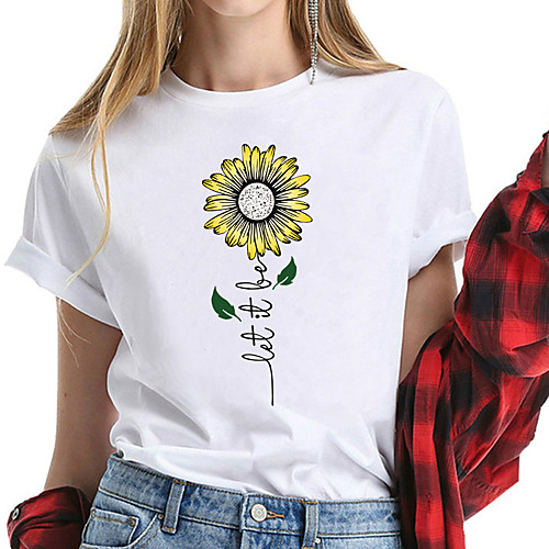 Women's T-shirt Graphic Prints Print Round Neck Tops 100% Cotton Basic Basic Top White Black Yellow
Women's T-shirt Graphic Prints Print Round Neck Tops 100% Cotton Basic Basic Top White Black Yellow