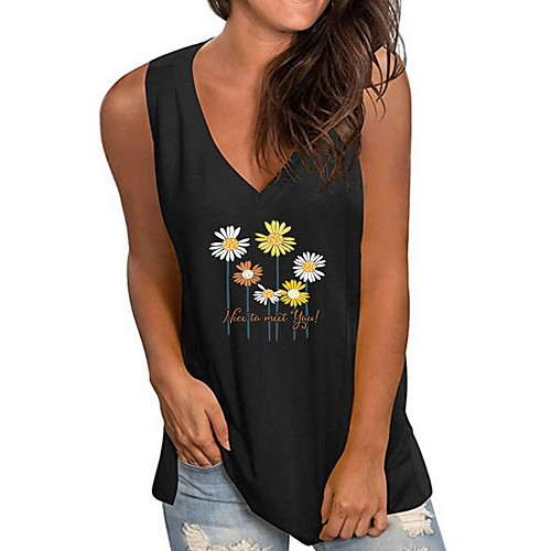 Women's Tank Top Floral Flower V Neck Tops Basic Top White Black Yellow
Women's Tank Top Floral Flower V Neck Tops Basic Top White Black Yellow