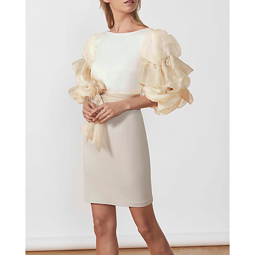Sheath / Column Minimalist Elegant Party Wear Cocktail Party Dress Jewel Neck Half Sleeve Short / Mini Stretch Satin with Sash / Ribbon 2021
Sheath / Column Minimalist Elegant Party Wear Cocktail Party Dress Jewel Neck Half Sleeve Short / Mini Stretch Satin with Sash / Ribbon 2021
