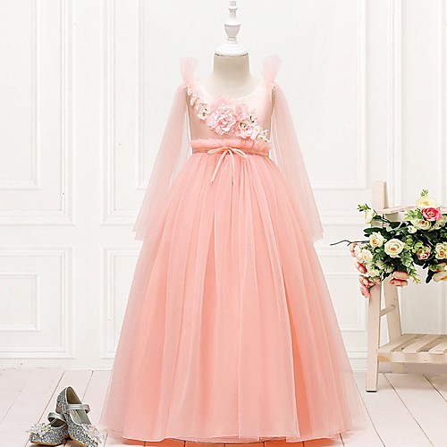Princess / Ball Gown Floor Length Party / Wedding Flower Girl Dresses - Tulle Long Sleeve Jewel Neck with Bow(s) / Flower
Princess / Ball Gown Floor Length Party / Wedding Flower Girl Dresses - Tulle Long Sleeve Jewel Neck with Bow(s) / Flower