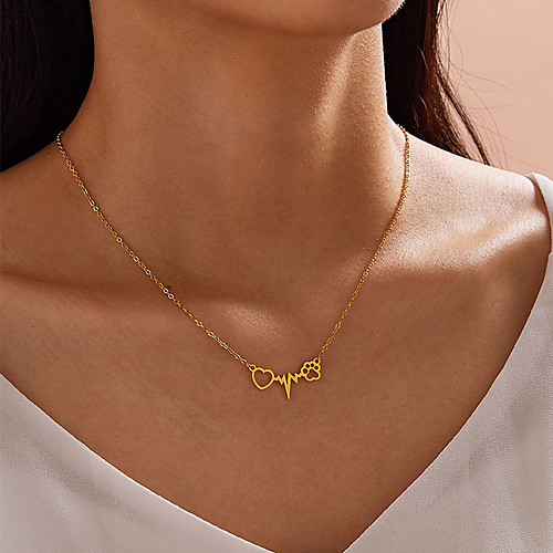 Women's Pendant Necklace Necklace Classic Heart Heart Rate Simple Bohemian Fashion Trendy Stainless Steel Rose Gold Gold Silver 50 cm Necklace Jewelry 1pc For Party Evening Street Gift Beach Festival
Women's Pendant Necklace Necklace Classic Heart Heart Rate Simple Bohemian Fashion Trendy Stainless Steel Rose Gold Gold Silver 50 cm Necklace Jewelry 1pc For Party Evening Street Gift Beach Festival