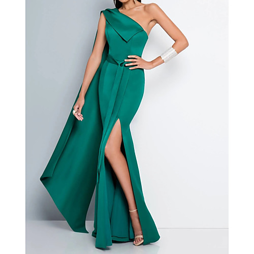 Mermaid / Trumpet Beautiful Back Sexy Engagement Formal Evening Dress One Shoulder Sleeveless Floor Length Satin with Sash / Ribbon Split 2021
Mermaid / Trumpet Beautiful Back Sexy Engagement Formal Evening Dress One Shoulder Sleeveless Floor Length Satin with Sash / Ribbon Split 2021
