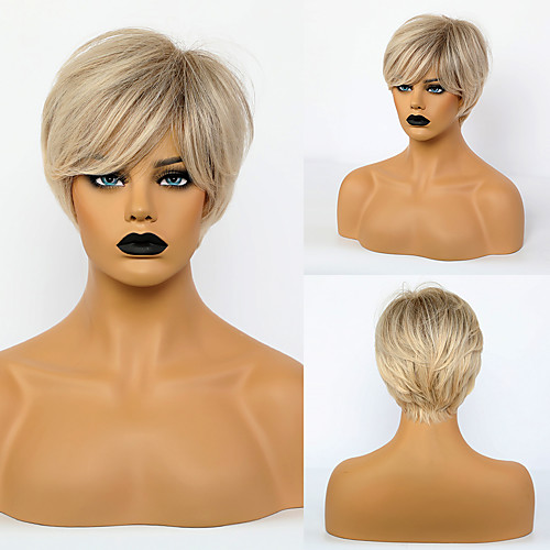 Synthetic Wig Natural Straight Layered Haircut Wig Short Light golden Synthetic Hair 10 inch Men's Fashionable Design Life Adorable Blonde
Synthetic Wig Natural Straight Layered Haircut Wig Short Light golden Synthetic Hair 10 inch Men's Fashionable Design Life Adorable Blonde