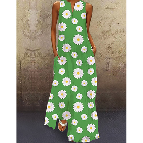 Women's A Line Dress Maxi long Dress Blue Green Sleeveless Daisy Print Summer V Neck Hot Elegant Casual 2021 M L XL XXL 3XL 4XL 5XL
Women's A Line Dress Maxi long Dress Blue Green Sleeveless Daisy Print Summer V Neck Hot Elegant Casual 2021 M L XL XXL 3XL 4XL 5XL