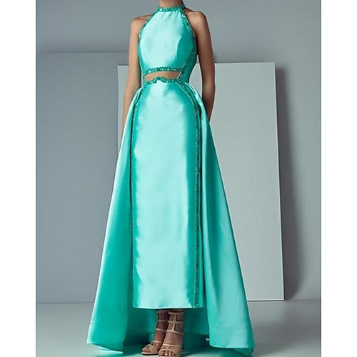 Sheath / Column Beautiful Back Elegant Engagement Prom Dress Halter Neck Sleeveless Floor Length Satin with Beading 2021
Sheath / Column Beautiful Back Elegant Engagement Prom Dress Halter Neck Sleeveless Floor Length Satin with Beading 2021