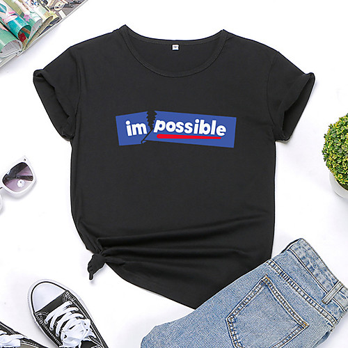Women's T shirt Letter Print Round Neck Tops 100% Cotton Basic Basic Top White Black Yellow
Women's T shirt Letter Print Round Neck Tops 100% Cotton Basic Basic Top White Black Yellow