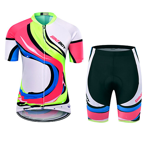 BIKEBOY Women's Short Sleeve Cycling Jersey with Shorts Fuchsia Stripes Patchwork Bike Quick Dry Breathable Sports Stripes Mountain Bike MTB Road Bike Cycling Clothing Apparel / Stretchy
BIKEBOY Women's Short Sleeve Cycling Jersey with Shorts Fuchsia Stripes Patchwork Bike Quick Dry Breathable Sports Stripes Mountain Bike MTB Road Bike Cycling Clothing Apparel / Stretchy
