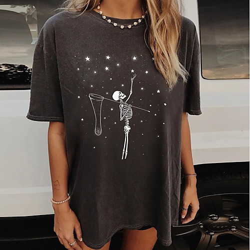 Women's Halloween T shirt Skull Long Sleeve Round Neck Tops Halloween Basic Top Black
Women's Halloween T shirt Skull Long Sleeve Round Neck Tops Halloween Basic Top Black