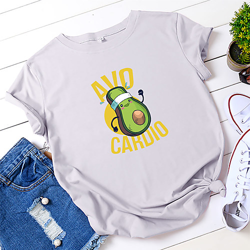 Women's T-shirt Letter Fruit Print Round Neck Tops 100% Cotton Basic Basic Top White Black Yellow
Women's T-shirt Letter Fruit Print Round Neck Tops 100% Cotton Basic Basic Top White Black Yellow