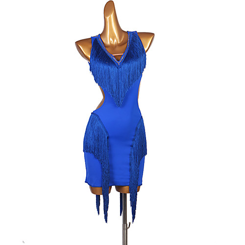 Latin Dance Dress Tassel Crystals / Rhinestones Women's Performance Sleeveless Spandex
Latin Dance Dress Tassel Crystals / Rhinestones Women's Performance Sleeveless Spandex