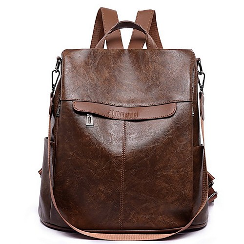 Women's Leather PU School Bag Rucksack Commuter Backpack Large Capacity Waterproof Zipper Solid Color Daily Backpack Dark Brown Black Dark Blue
Women's Leather PU School Bag Rucksack Commuter Backpack Large Capacity Waterproof Zipper Solid Color Daily Backpack Dark Brown Black Dark Blue
