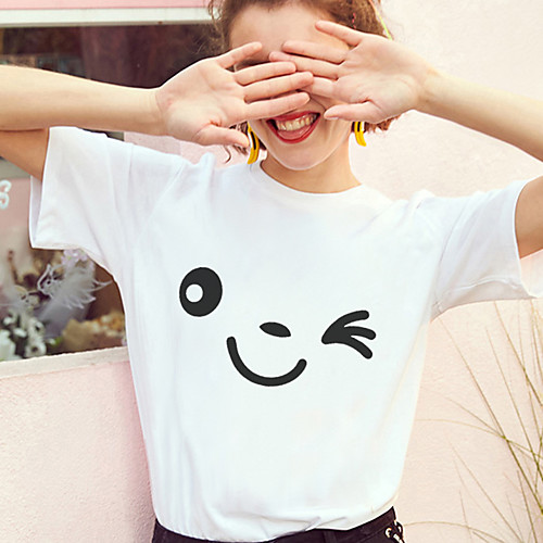 Women's T-shirt Graphic Prints Print Round Neck Tops 100% Cotton Basic Basic Top White Black Yellow
Women's T-shirt Graphic Prints Print Round Neck Tops 100% Cotton Basic Basic Top White Black Yellow