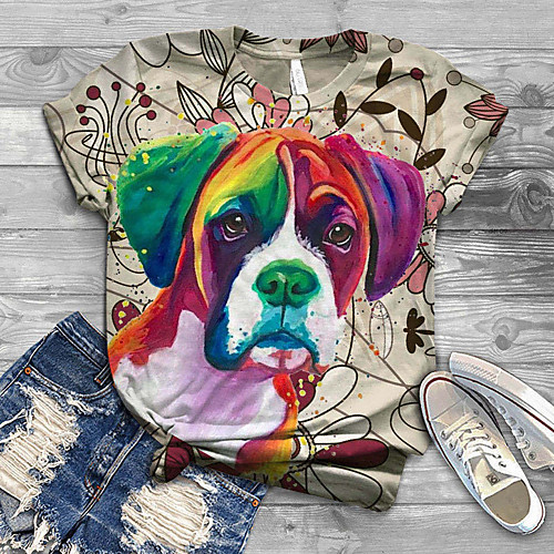 Women's T shirt Cartoon Print Round Neck Tops Basic Basic Top Purple Khaki Dark Gray
Women's T shirt Cartoon Print Round Neck Tops Basic Basic Top Purple Khaki Dark Gray